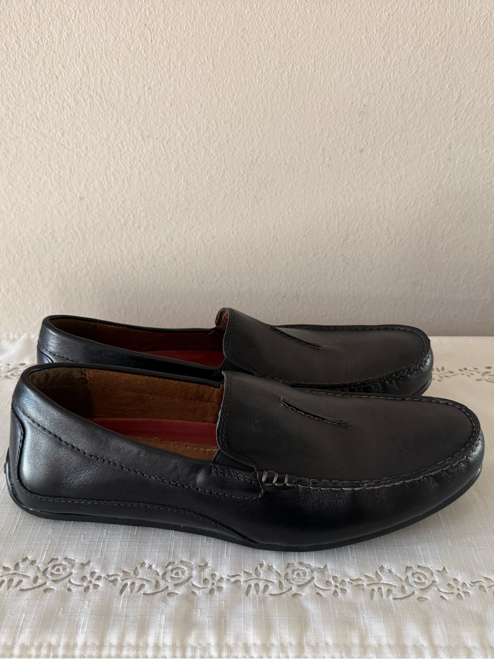 Florsheim Throttle Venetian Mens Black Leather Driver Loafers Size 11 M